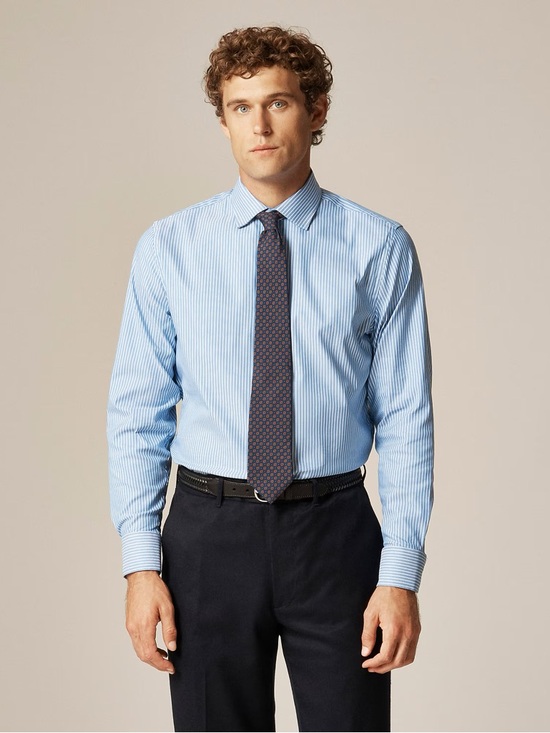 J. Crew Other - J. CREW Bowery performance stretch Jim stripe blue dress shirt Size L $98 CA351